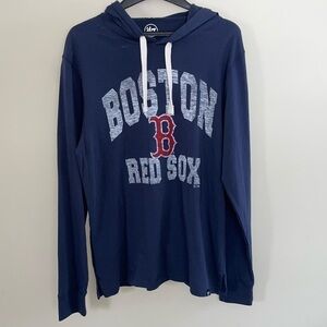 Boston Red Sox 100% cotton hooded pullover lightweight shirt. Size medium
